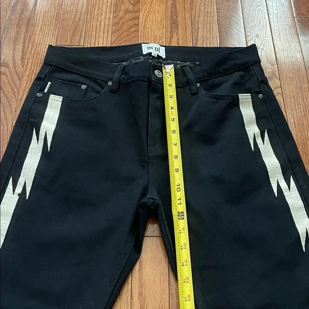 DCPL Lightning Black Straight Leg Jeans Sz 34